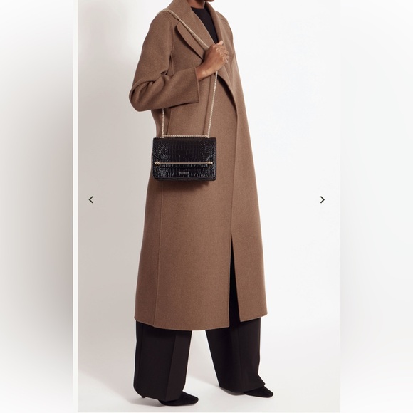 Like new Strathberry East/West Black Croc-Embossed Crossbody with Gold Chain - Picture 5 of 15